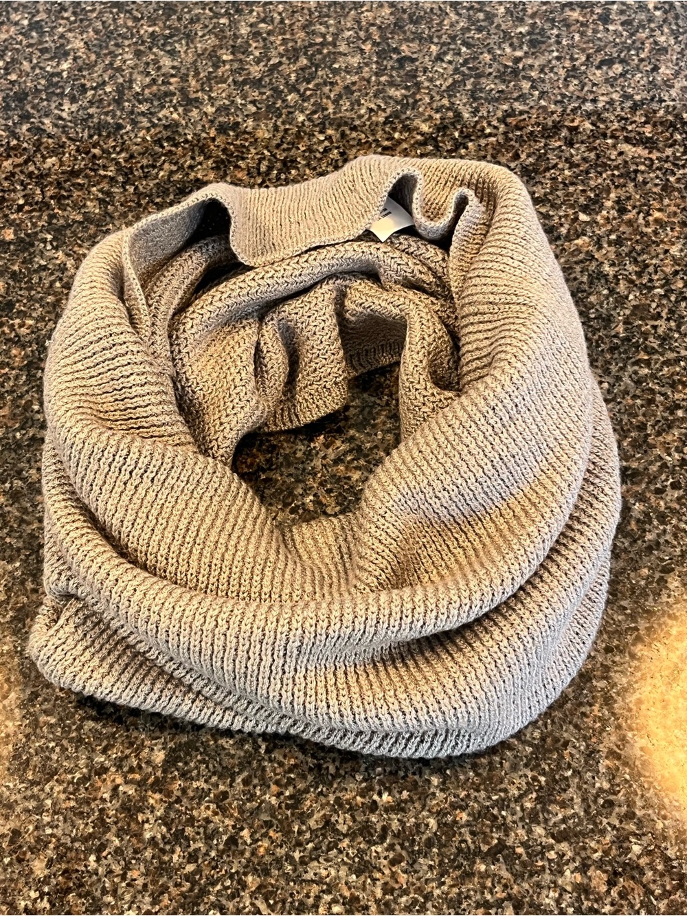 Echo Gray Rib Knit Funnel Neck Scarf NEW